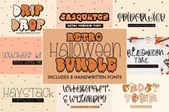 Retro Halloween Font Bundle for Editorial Design